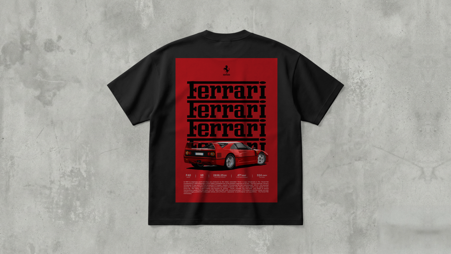 F40 Glitch Oversized T-Shirt